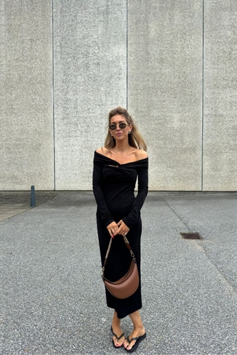 Rotate, Off Shoulder Dress, Black